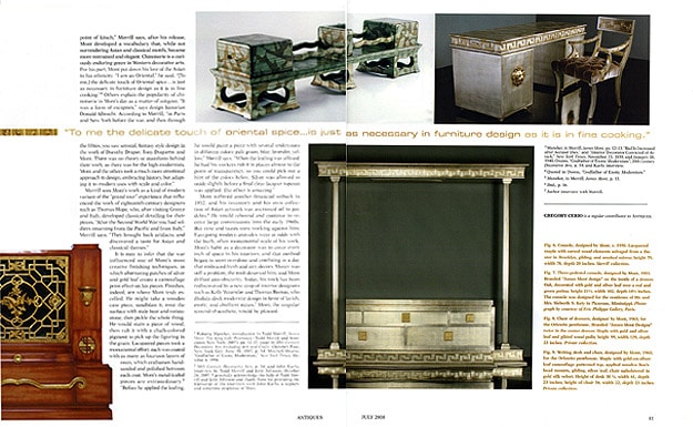 The Magazine ANTIQUES - What Modern Was - Showmanship and Fantasy: The Designs of James Mont - July 2008