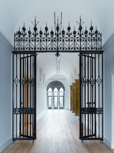 Restored wrought-iron gates by Samuel Yellin as recently installed on the third floor of the Old Yale Art Gallery building in the Yale University Art Gallery, New Haven, Connecticut. Photograph by Christopher Gardner.