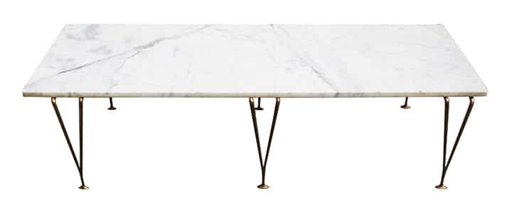 Hugh Acton Marble and Brass Coffee Table