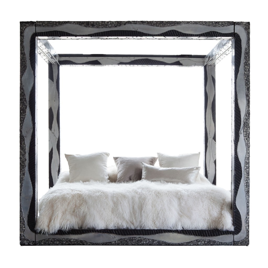 Paul Evans Custom King Sized Argente Canopy Bed USA - Todd ...