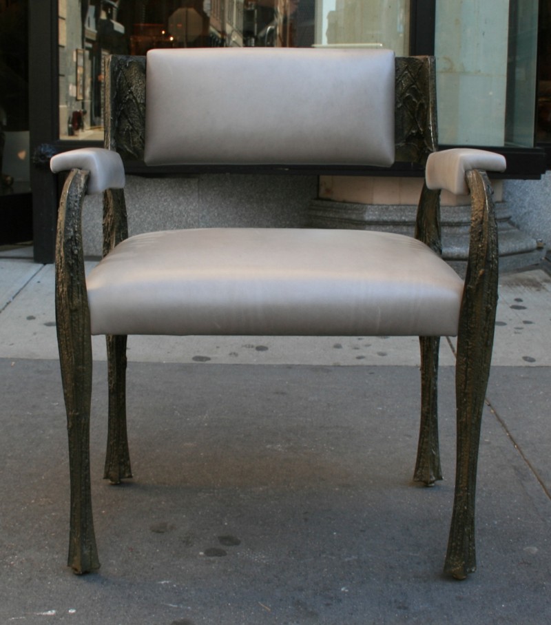 Paul Evans Arm Chairs in Sculpted Bronze