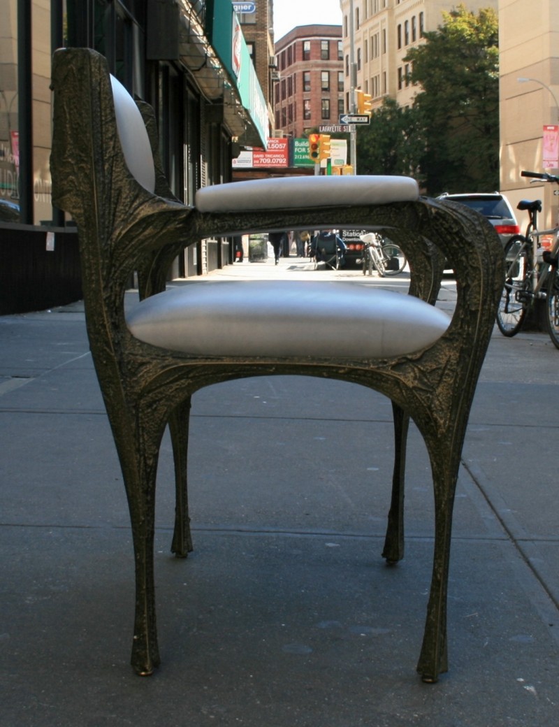 Paul Evans Arm Chairs in Sculpted Bronze