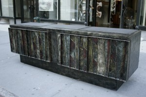 Paul Evans Console in Sculpted Steel Rare