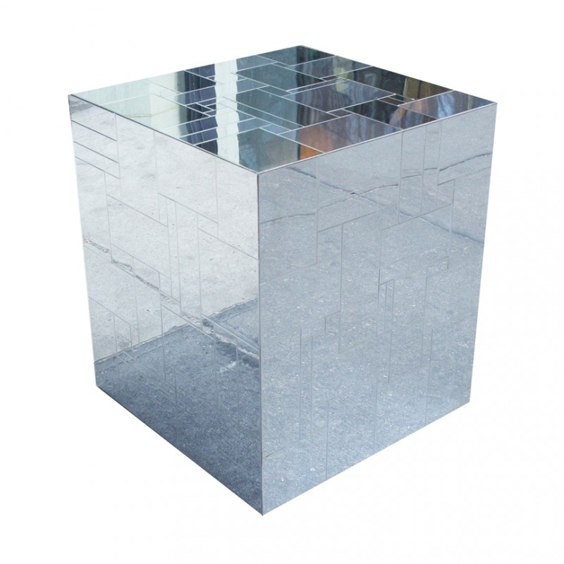 Paul Evans Directional Cityscape Cube Table in Chrome