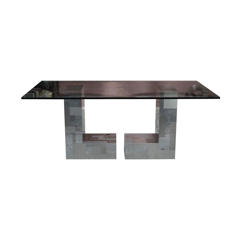Paul Evans Directional Cityscape Dining Table with Double Pedestal