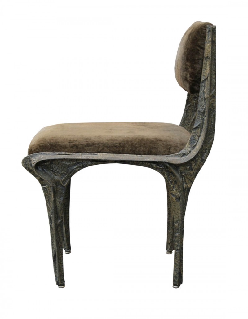 Paul Evans Side Chairs in Sculpted Bronze