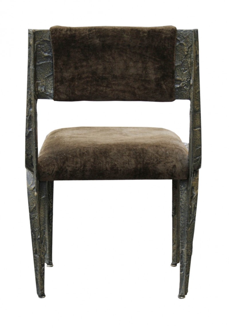 Paul Evans Side Chairs in Sculpted Bronze