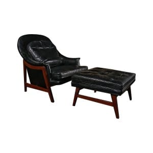 Edward Wormley Dunbar Leather Chair and Ottoman