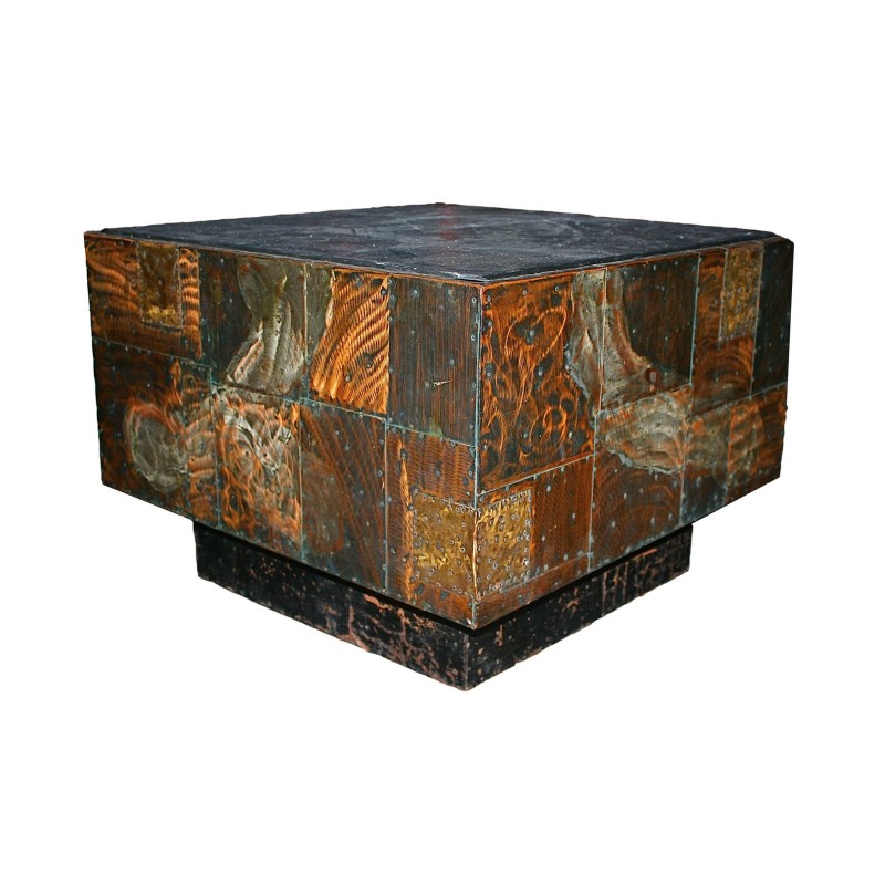 Paul Evans Copper Patchwork Cube Table c.1960s