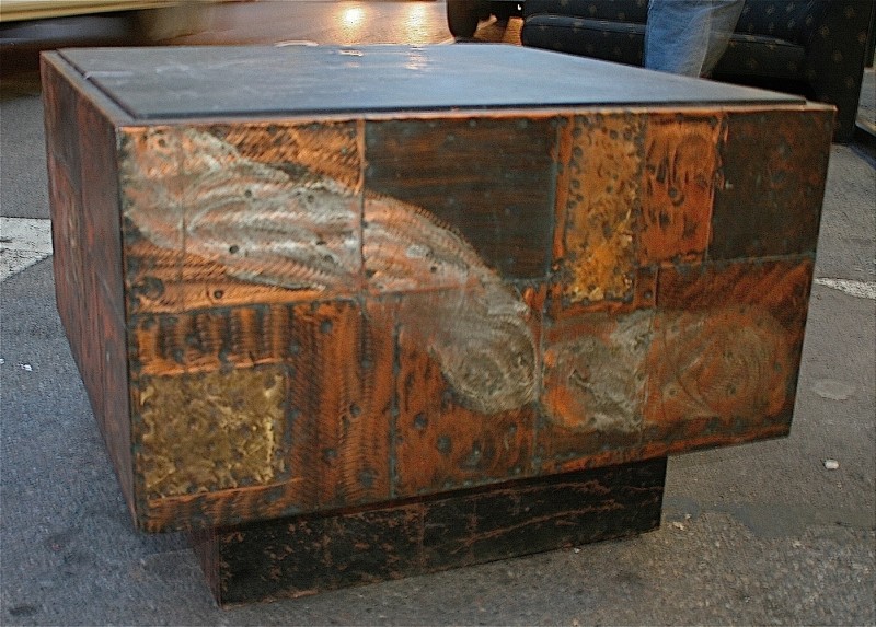 Paul Evans Copper Patchwork Cube Table c.1960s