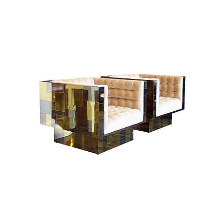 Paul Evans Directional Cityscape Cube Chairs