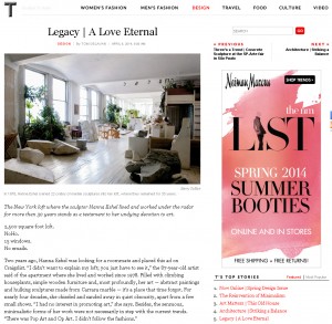T Magazine Legacy: A Love Eternal April 9, 2014