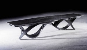 “Enignum XII” Dining Table by Joseph Walsh IRE, 2013, Olive Ash with a black pigment finish.