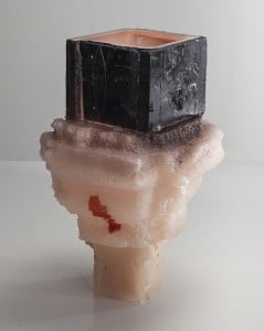 Thaddeus Wolfe Unique Assemblage vessel in black and pale pink with pink interior hand-blown, cut and polished glass, 2015 R & Company $10,000 - 15,000